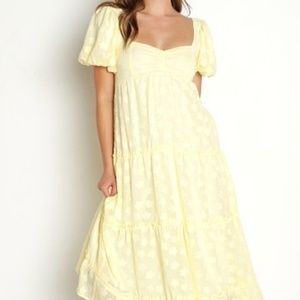 Odette Midi Dress Yellow Daisy